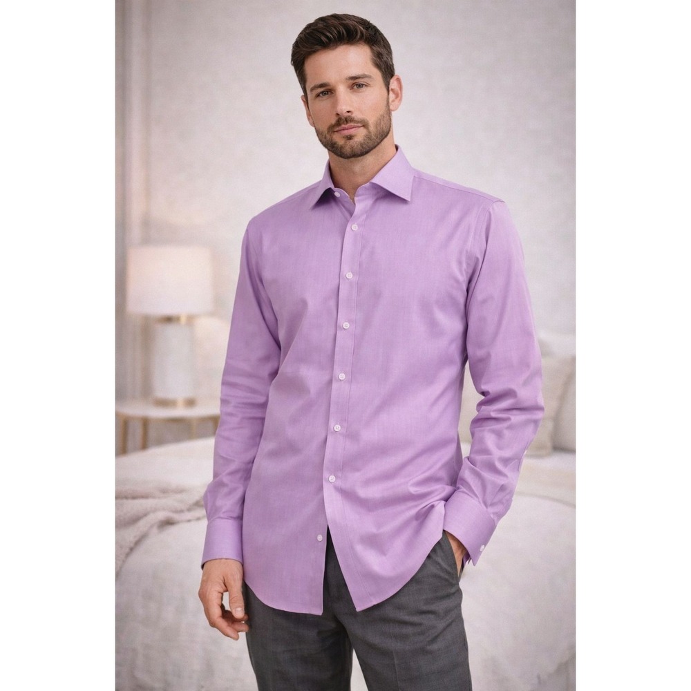 TURNBULL & ASSER Men's Dress Shirt 16 Pink 100% Cotton French Cuff England Made